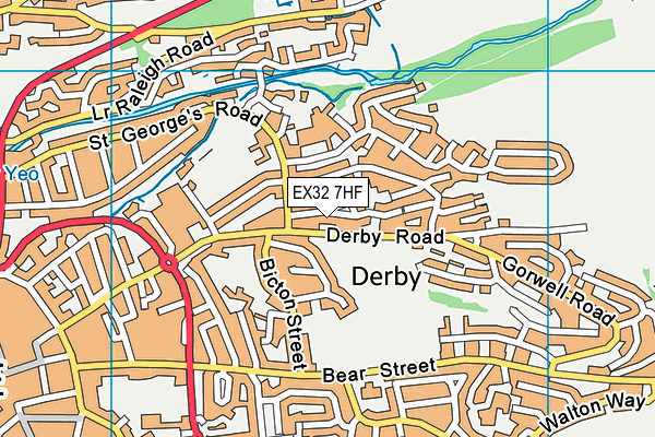 EX32 7HF map - OS VectorMap District (Ordnance Survey)