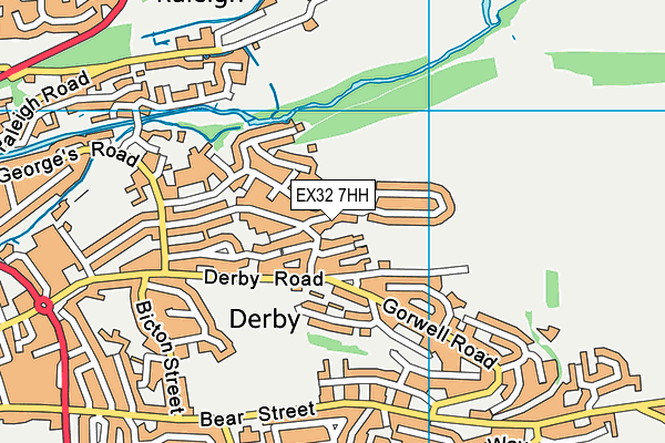 EX32 7HH map - OS VectorMap District (Ordnance Survey)