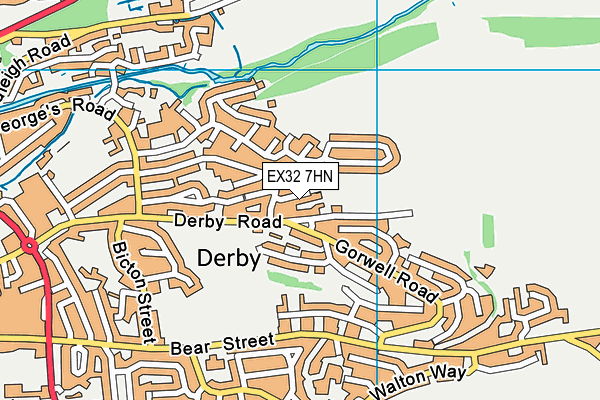 EX32 7HN map - OS VectorMap District (Ordnance Survey)