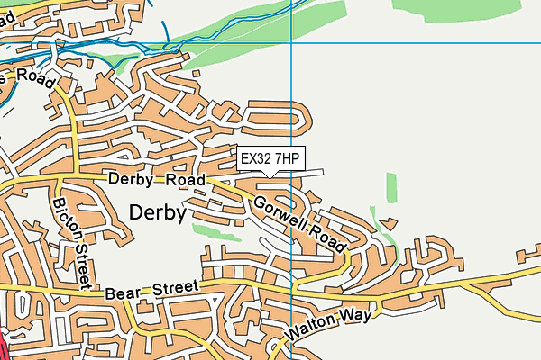 EX32 7HP map - OS VectorMap District (Ordnance Survey)