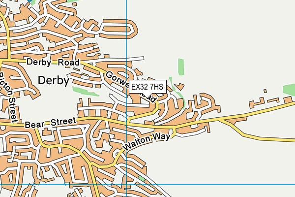EX32 7HS map - OS VectorMap District (Ordnance Survey)