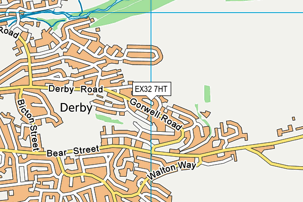 EX32 7HT map - OS VectorMap District (Ordnance Survey)