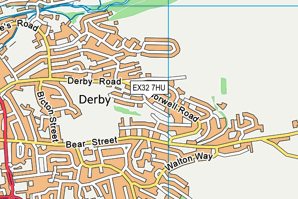 EX32 7HU map - OS VectorMap District (Ordnance Survey)