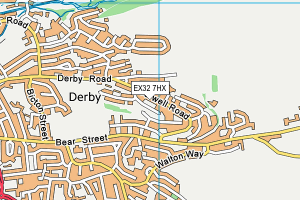 EX32 7HX map - OS VectorMap District (Ordnance Survey)