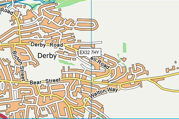 EX32 7HY map - OS VectorMap District (Ordnance Survey)