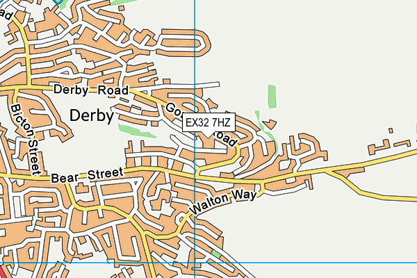 EX32 7HZ map - OS VectorMap District (Ordnance Survey)