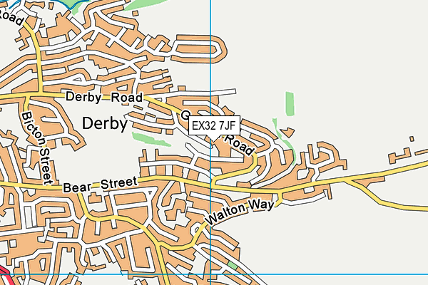 EX32 7JF map - OS VectorMap District (Ordnance Survey)