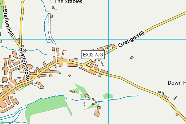 EX32 7JG map - OS VectorMap District (Ordnance Survey)