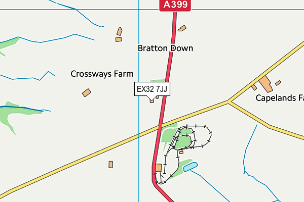 EX32 7JJ map - OS VectorMap District (Ordnance Survey)