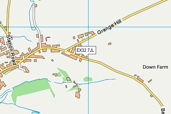 EX32 7JL map - OS VectorMap District (Ordnance Survey)