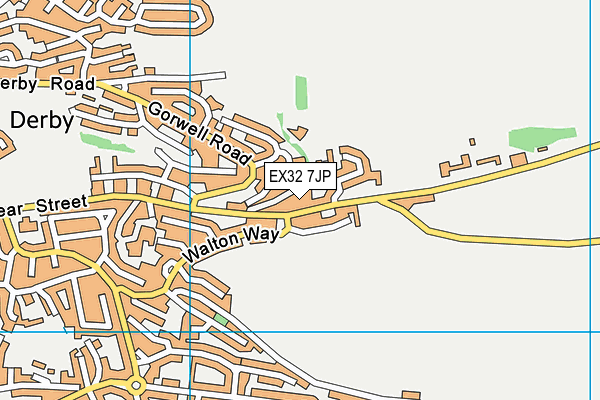 EX32 7JP map - OS VectorMap District (Ordnance Survey)