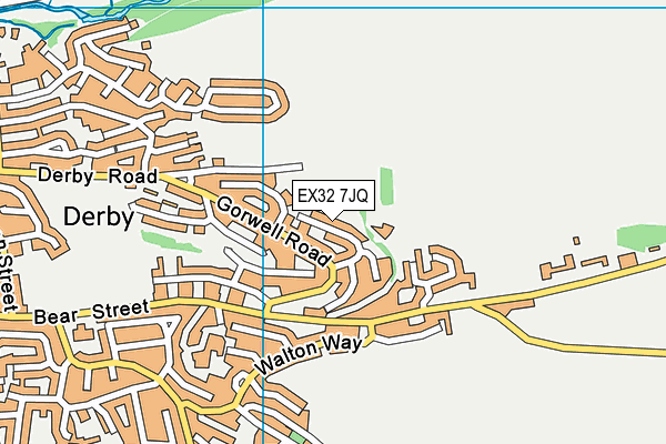 EX32 7JQ map - OS VectorMap District (Ordnance Survey)