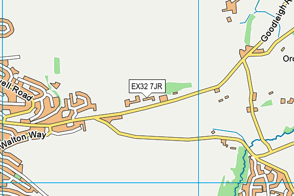 EX32 7JR map - OS VectorMap District (Ordnance Survey)