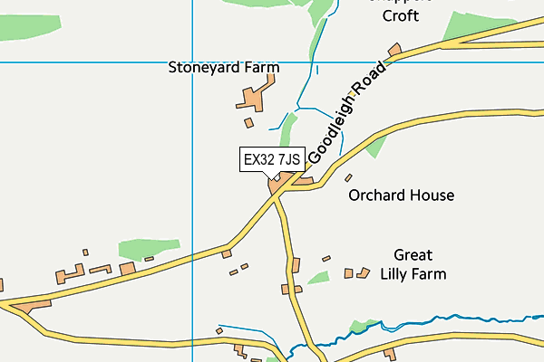 EX32 7JS map - OS VectorMap District (Ordnance Survey)