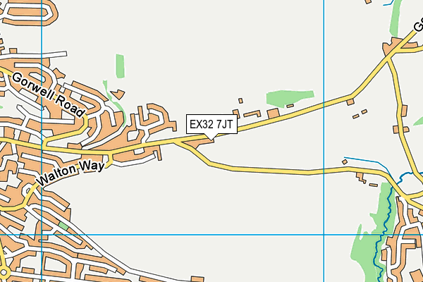 EX32 7JT map - OS VectorMap District (Ordnance Survey)