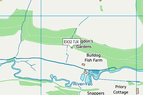 EX32 7JX map - OS VectorMap District (Ordnance Survey)