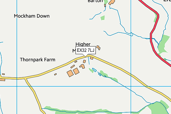 EX32 7LJ map - OS VectorMap District (Ordnance Survey)