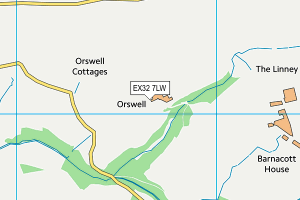 EX32 7LW map - OS VectorMap District (Ordnance Survey)