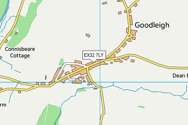 EX32 7LY map - OS VectorMap District (Ordnance Survey)