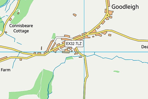 EX32 7LZ map - OS VectorMap District (Ordnance Survey)
