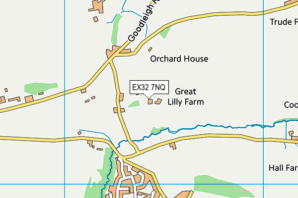 EX32 7NQ map - OS VectorMap District (Ordnance Survey)