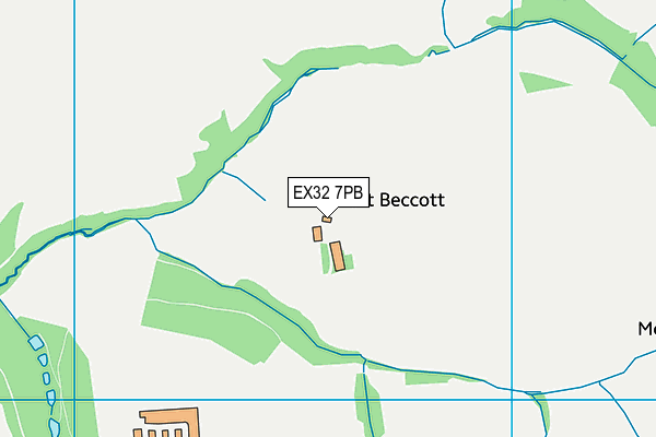 EX32 7PB map - OS VectorMap District (Ordnance Survey)