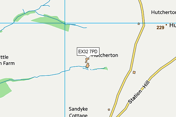 EX32 7PD map - OS VectorMap District (Ordnance Survey)