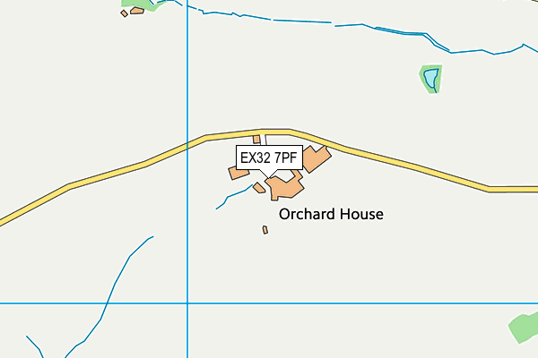 EX32 7PF map - OS VectorMap District (Ordnance Survey)