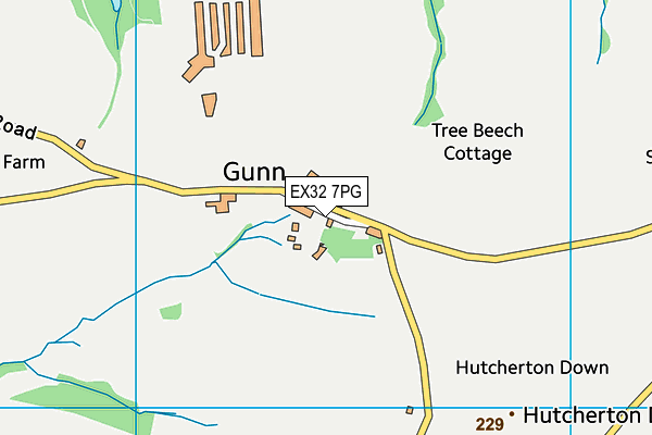 EX32 7PG map - OS VectorMap District (Ordnance Survey)