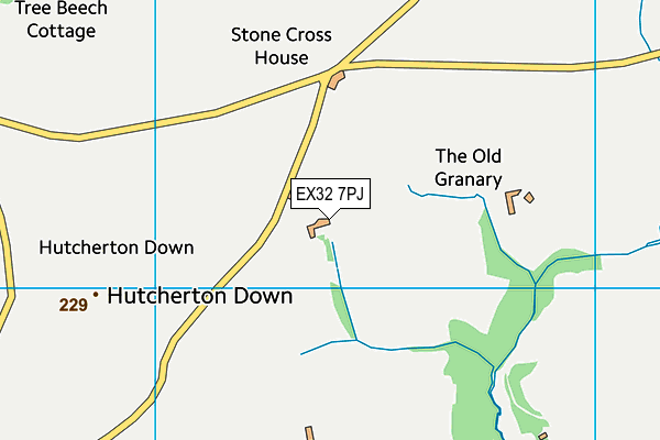 EX32 7PJ map - OS VectorMap District (Ordnance Survey)