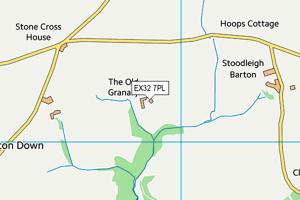 EX32 7PL map - OS VectorMap District (Ordnance Survey)