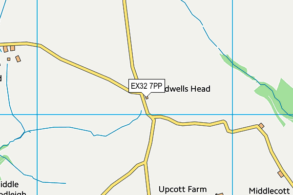 EX32 7PP map - OS VectorMap District (Ordnance Survey)