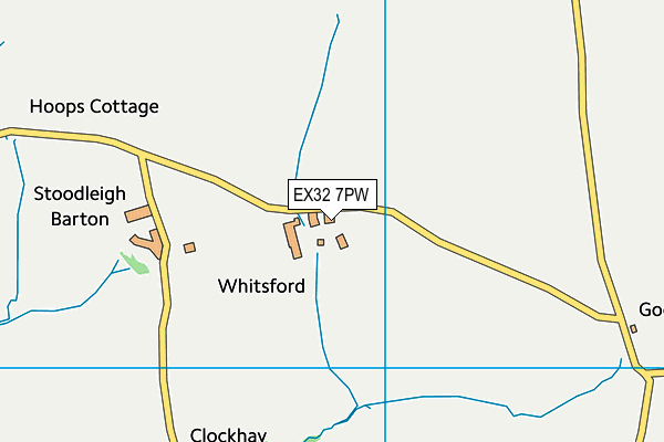 EX32 7PW map - OS VectorMap District (Ordnance Survey)