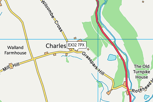 EX32 7PX map - OS VectorMap District (Ordnance Survey)