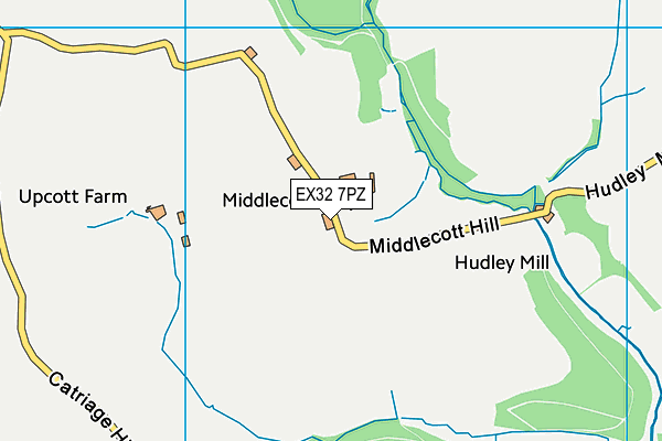 EX32 7PZ map - OS VectorMap District (Ordnance Survey)