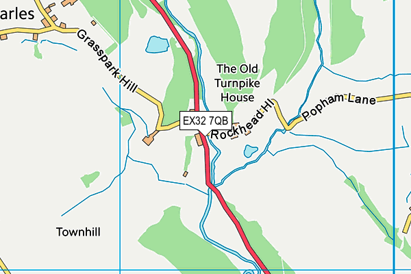 EX32 7QB map - OS VectorMap District (Ordnance Survey)