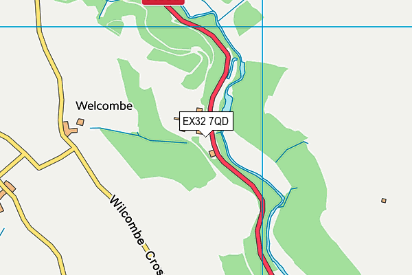 EX32 7QD map - OS VectorMap District (Ordnance Survey)