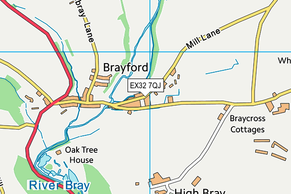 Brayford Academy map (EX32 7QJ) - OS VectorMap District (Ordnance Survey)