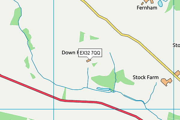 EX32 7QQ map - OS VectorMap District (Ordnance Survey)