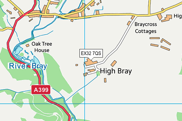 EX32 7QS map - OS VectorMap District (Ordnance Survey)