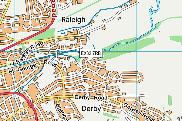 EX32 7RB map - OS VectorMap District (Ordnance Survey)