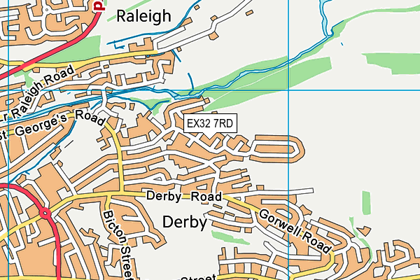 EX32 7RD map - OS VectorMap District (Ordnance Survey)