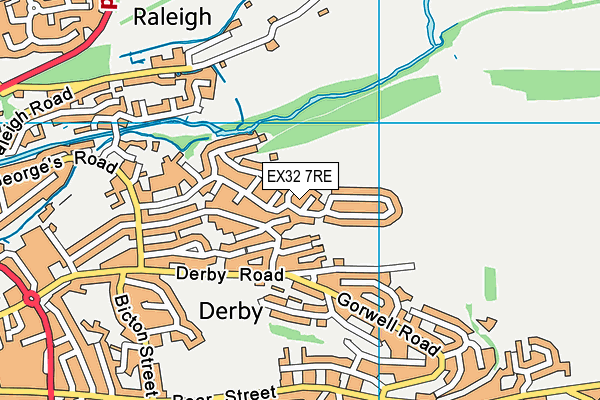 EX32 7RE map - OS VectorMap District (Ordnance Survey)