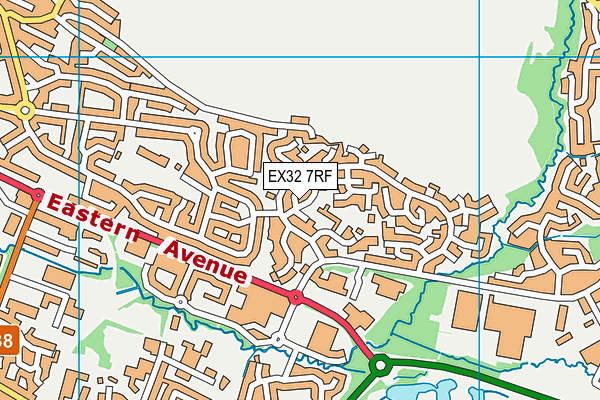 EX32 7RF map - OS VectorMap District (Ordnance Survey)