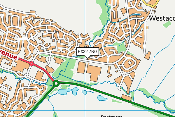 EX32 7RG map - OS VectorMap District (Ordnance Survey)