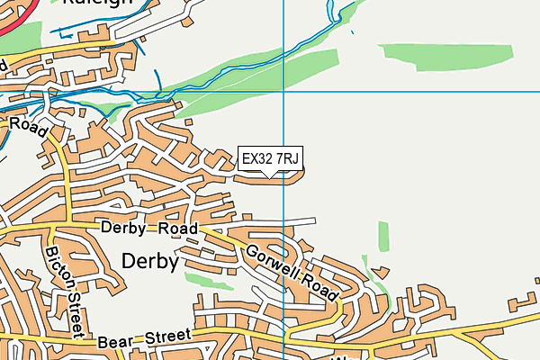 EX32 7RJ map - OS VectorMap District (Ordnance Survey)