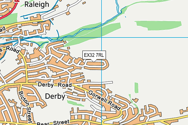EX32 7RL map - OS VectorMap District (Ordnance Survey)