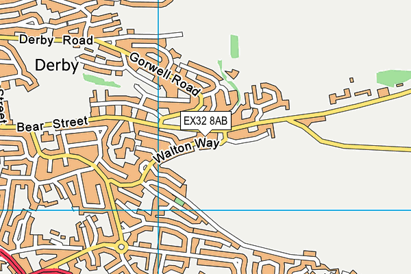 EX32 8AB map - OS VectorMap District (Ordnance Survey)