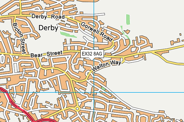 EX32 8AG map - OS VectorMap District (Ordnance Survey)