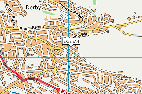 EX32 8AH map - OS VectorMap District (Ordnance Survey)